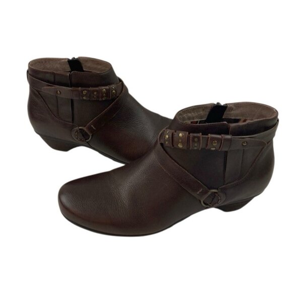 *Abeo Biosystem Nancy Ankle Booties Womens Sz 8.5 Brown Leather Comfort Nuetral - Picture 10 of 16